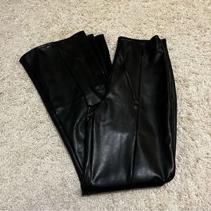 Abercrombie and fitch Vegan Leather Split-Hem Flare Pant size medium